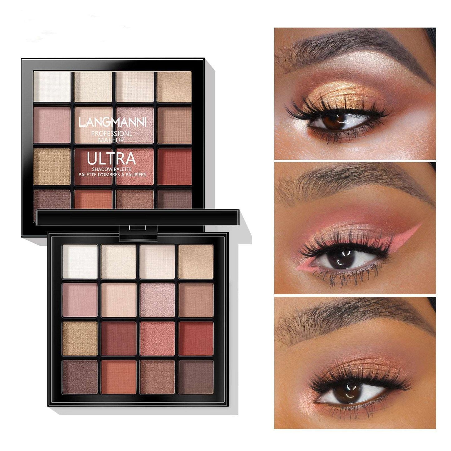 GlamEyes: Eye Makeup 16 Color Eyeshadow Palette Pearly Matte